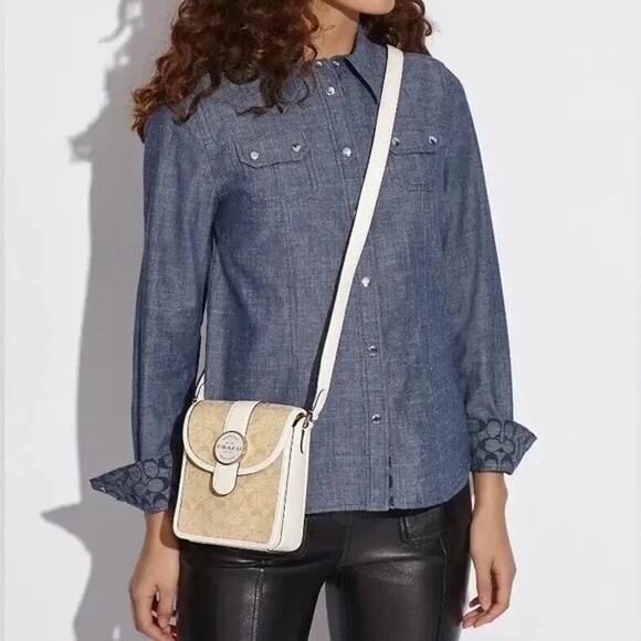 Coach Handbags - Coach C8321 North/South Lonnie Crossbody Signature Jacquard Bag